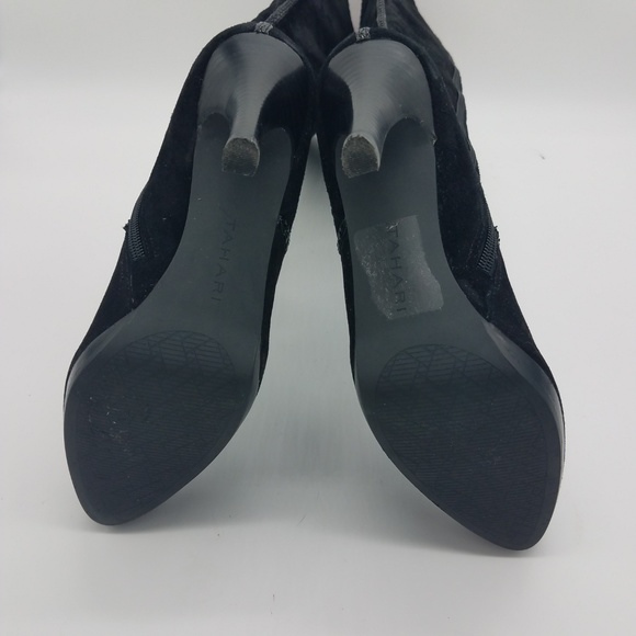 Tahari Gable Knee High Black Suede Dress boots 8M - Picture 8 of 8